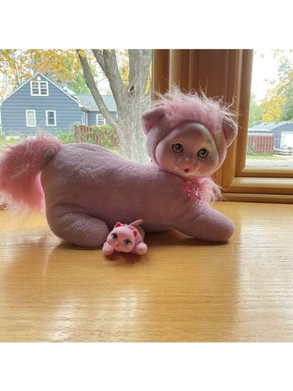 Kitty Surprise Sunshine Pink Plush Mama Cat & 1 Baby Kitten